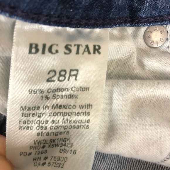 Big Star Liv Skinny Jeans Stretchy Medium wash denim Size 28R - Picture 8 of 11